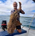Tony caught this big wobbegong just off Gatakers Bay ramp. Take care with wobbies as they can bite you while you hold their tail