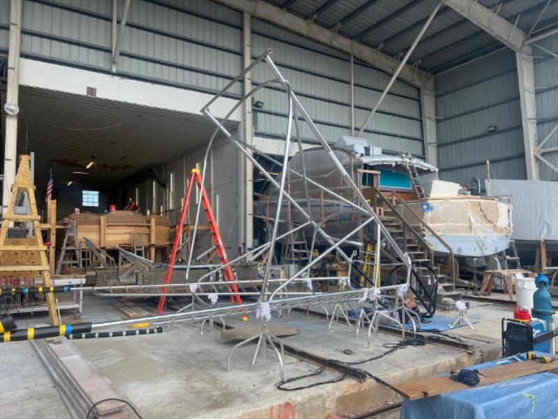 Hull #8 - Tower coming together photo copyright Michael Rybovich & Sons taken at  and featuring the Fishing boat class