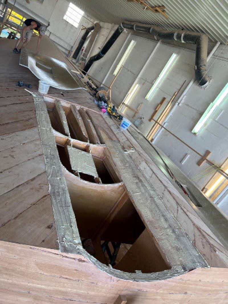 Hull #11 - Ready for tunnel installation photo copyright Michael Rybovich & Sons taken at  and featuring the Fishing boat class