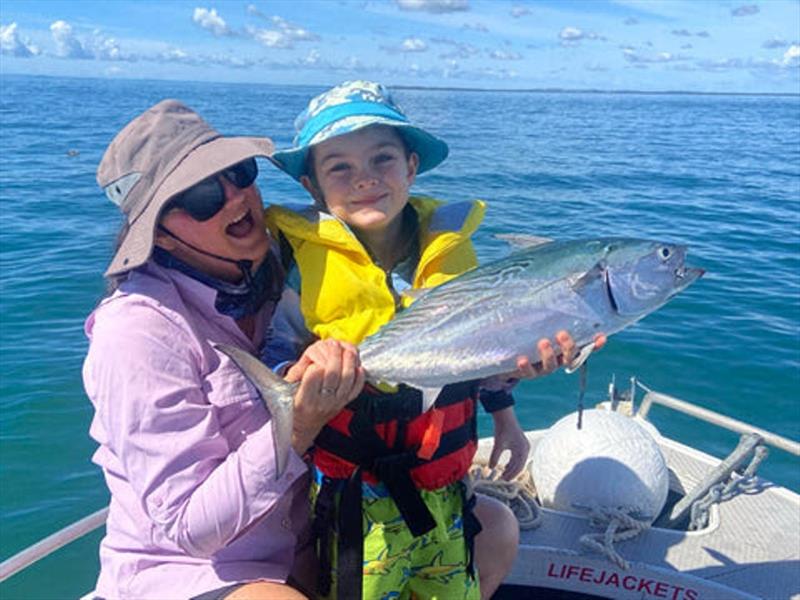 Young Liam also got amongst the mac tuna and thoroughly enjoyed the experience. Happy days for the Reader family photo copyright Fisho's Tackle World taken at  and featuring the Fishing boat class